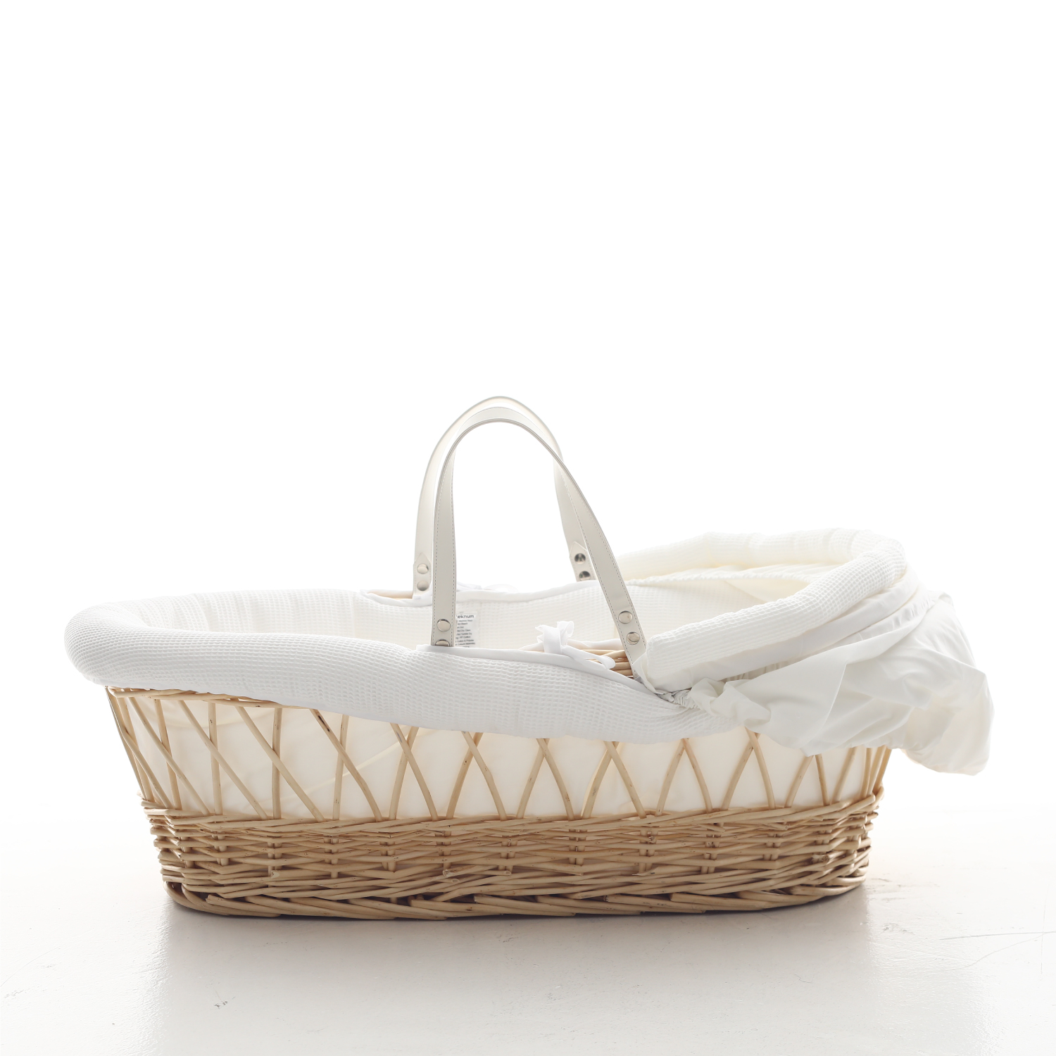 Teknum Infant Wicker Moses Basket with Waffle Beddings - Brown