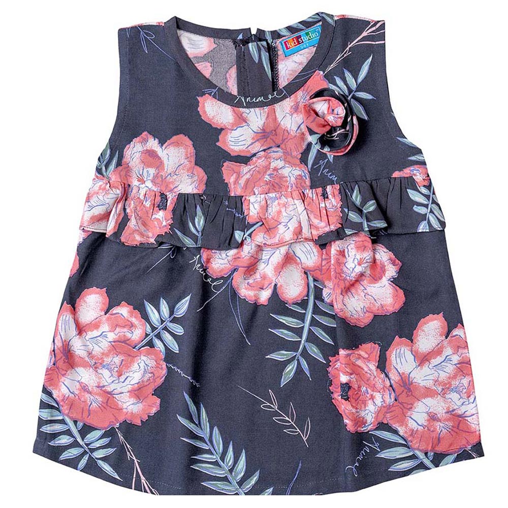 Kid Studio - Floral Tank Top - Navy