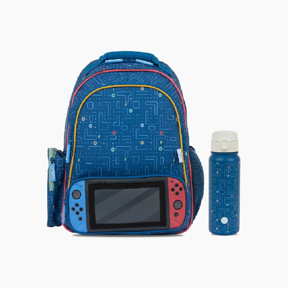 Little IA - Backpack With Stainless Steel Insulated Water Bottle - Gamer - Large