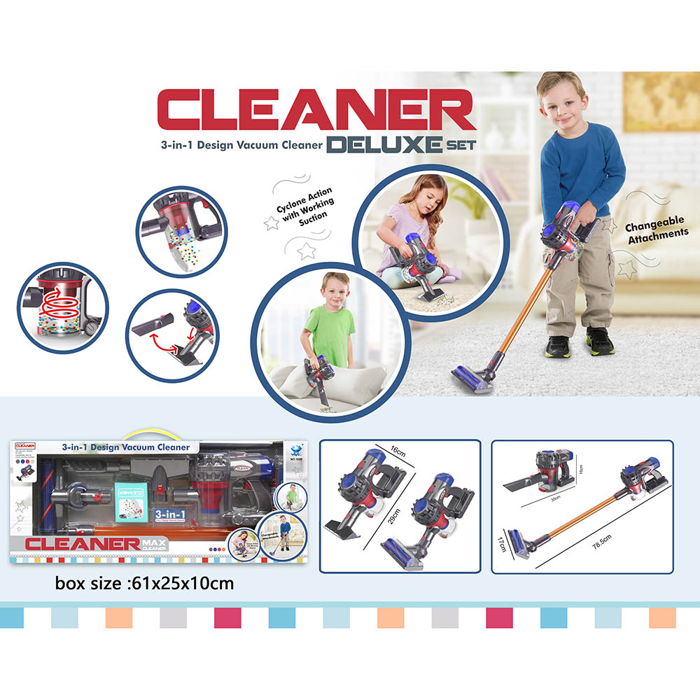 Little Learners - 3-In-1 Electric Toy Vacuum Cleaner With Sound