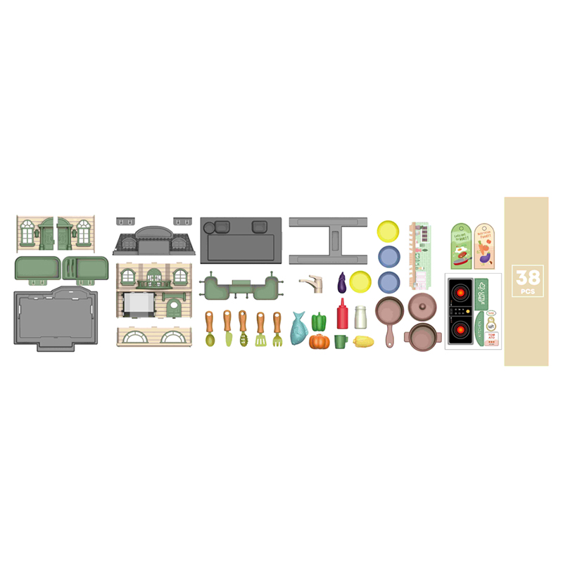 Little Learners - Kitchen Set Play House 38Pcs