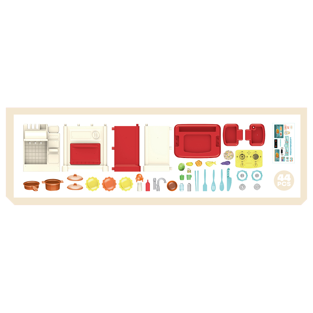 Little Learners - Mist Spray Kitchen Set with Light 44Pcs