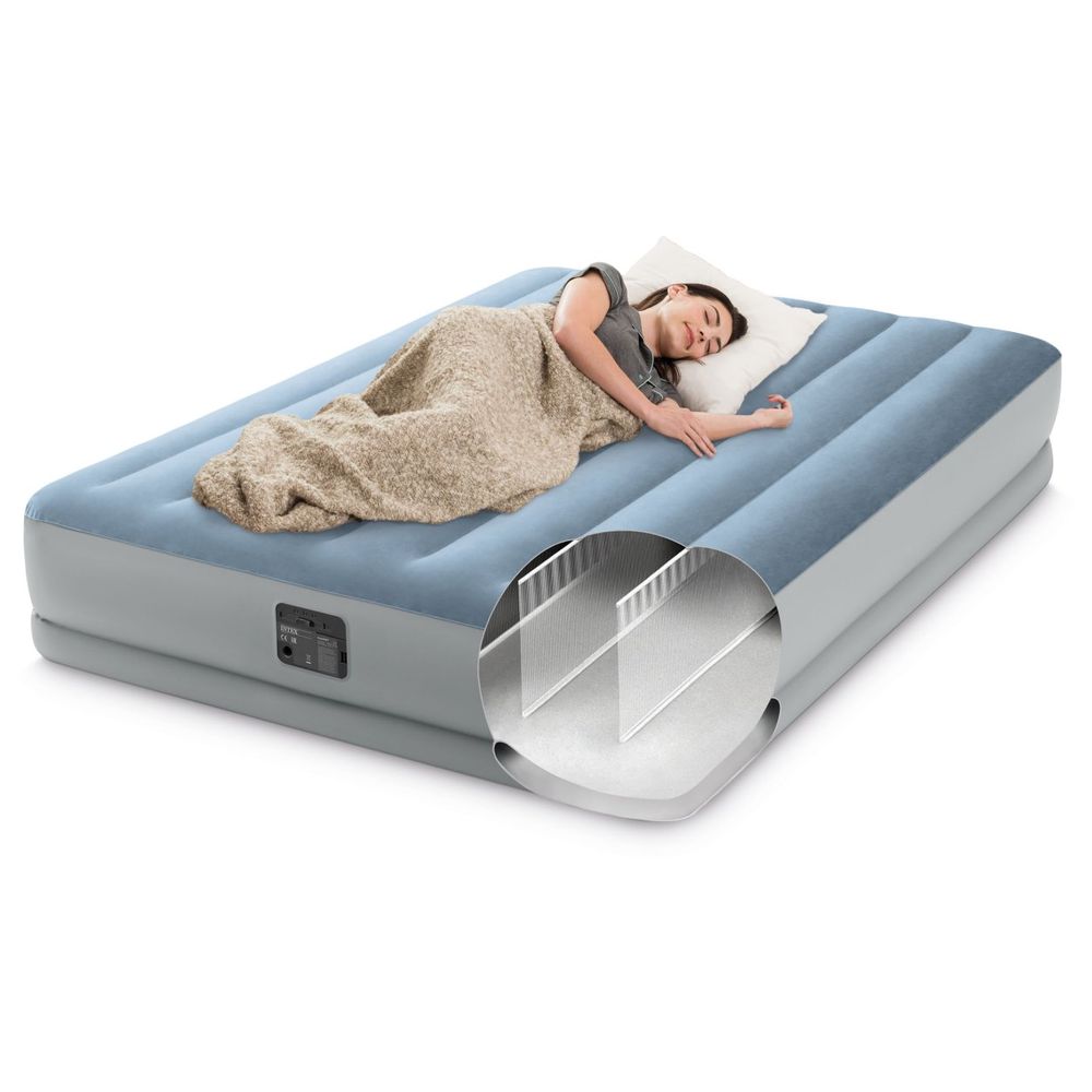 Intex - Queen Mid-Rise Comfort Airbed with Fiber-Tech Bip