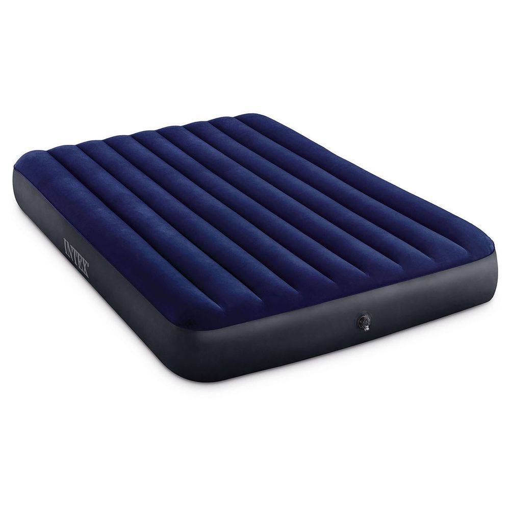Intex - Queen Dura-Beam Classic Downy Airbed with Hand Pump