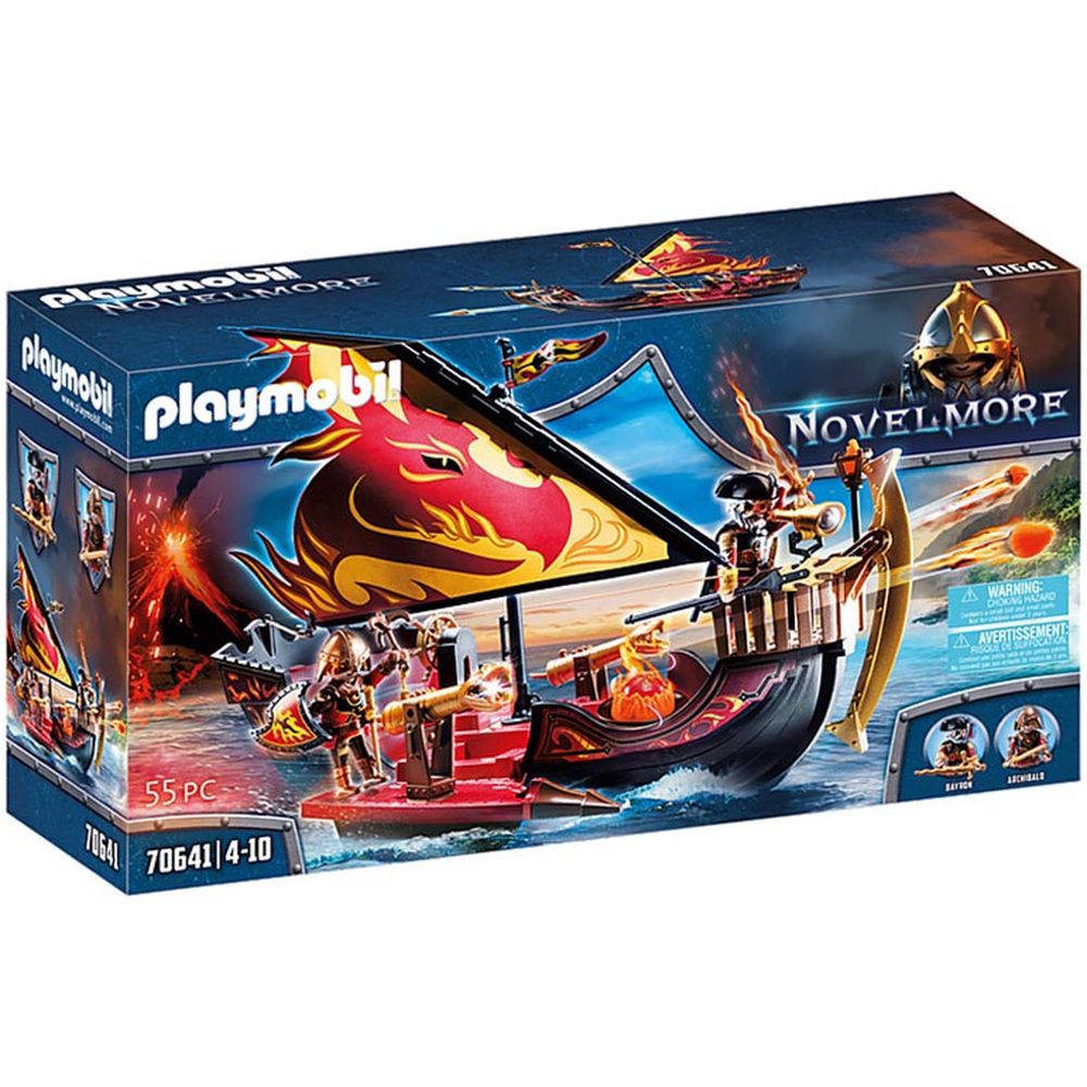 Playmobil - Burnham Raiders Fire Ship Set - Red