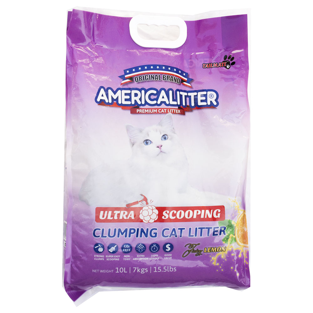 America Litter - Cat Litter Ultrascooping - Lemon - 10L