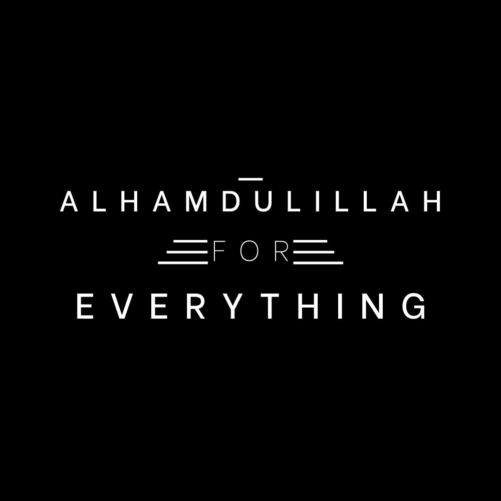 BYFT - Alhamdulillah For Everything Printed Cotton T-Shirt - Black
