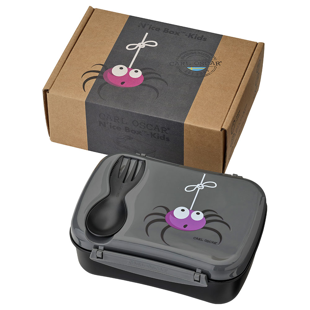 Carl Oscar - Kids Lunch Box With Cooling Pack And Fork - Grey