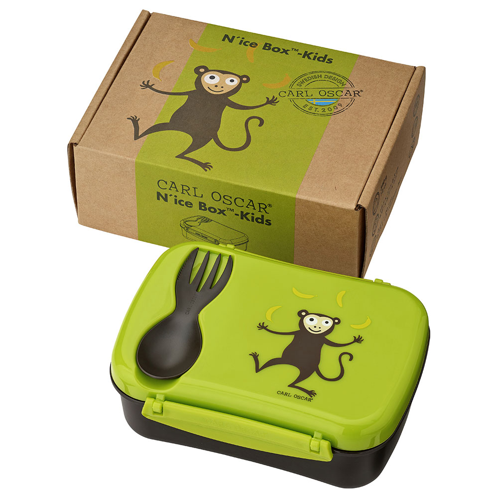Carl Oscar - Kids Lunch Box With Cooling Pack And Fork - Lime