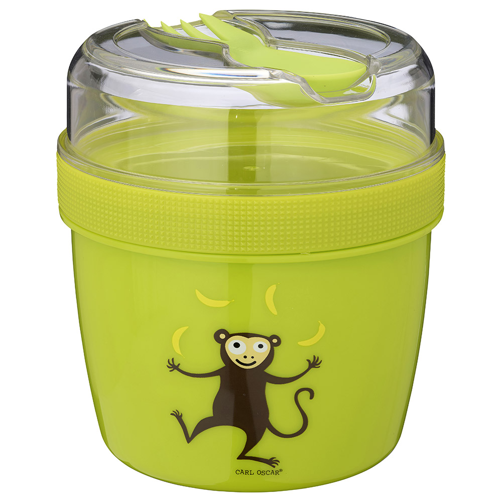 Carl Oscar - Kids Lunch Box With Cooling Disc 0.6L + 0.3L (N'ice Cup) - Lime