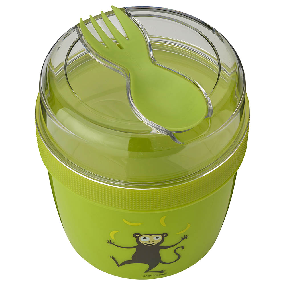 Carl Oscar - Kids Lunch Box With Cooling Disc 0.6L + 0.3L (N'ice Cup) - Lime