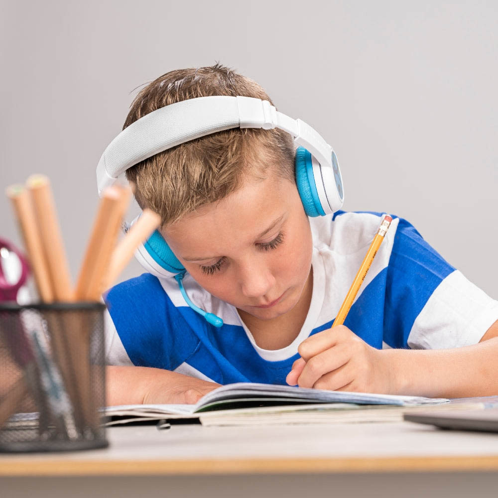 BuddyPhones - SchoolPlus Wireless Headphones With Boom Mic - Blue
