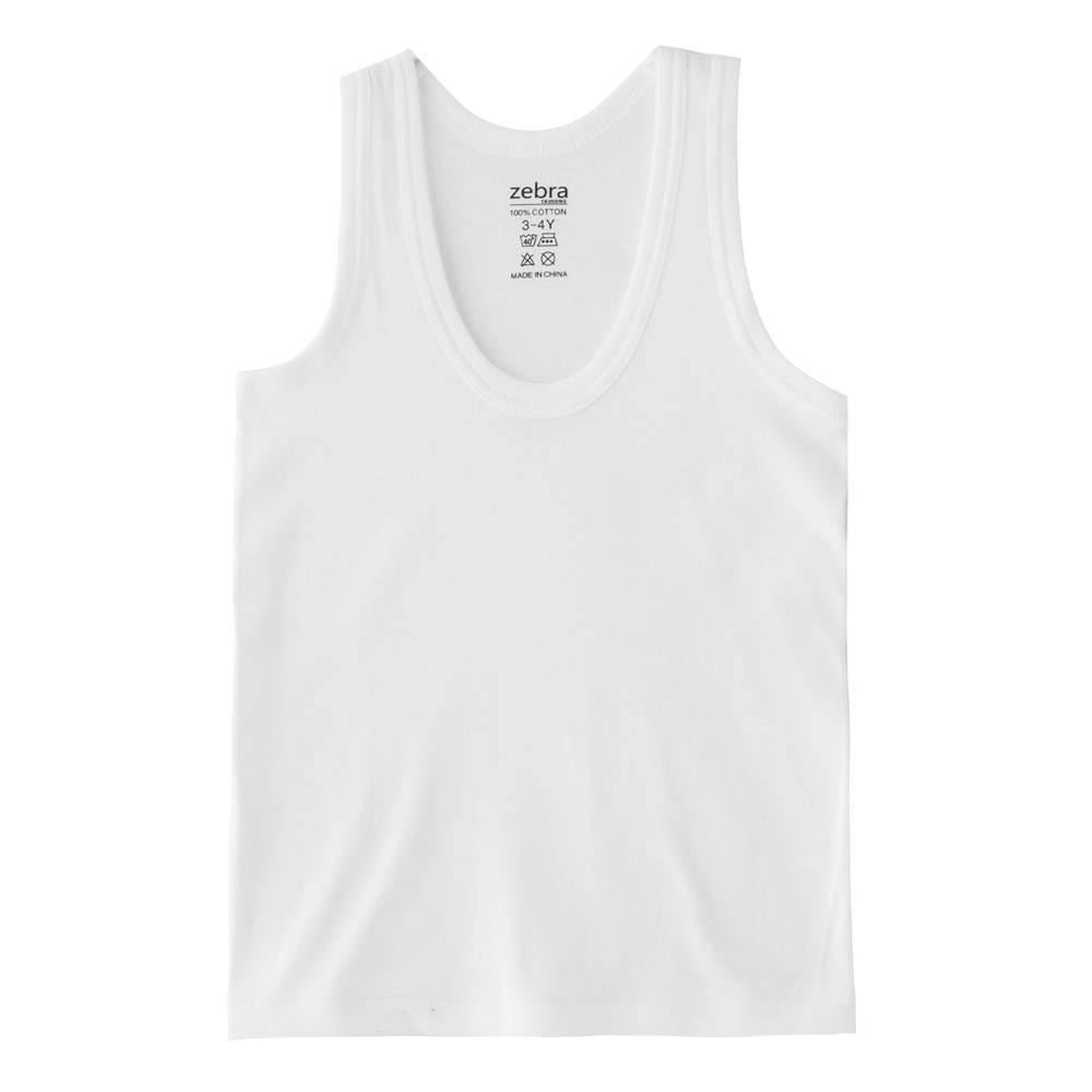 Zebra Crossing Boys Solid Vest - White