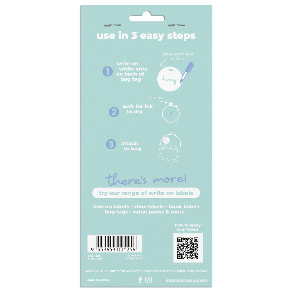 Stuck On You - Starstruck Bag Tags Pack of 3