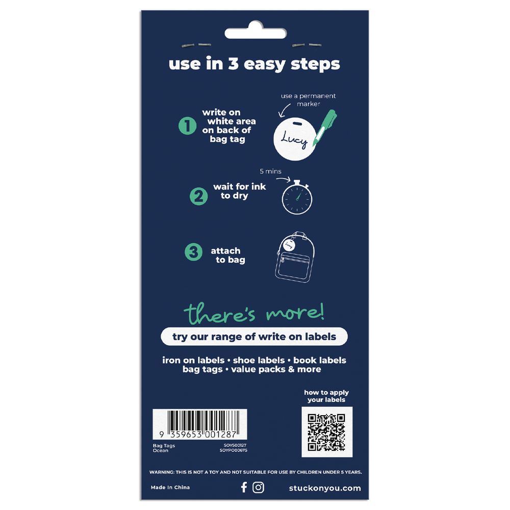Stuck On You - Ocean Bag Tags Pack of 3