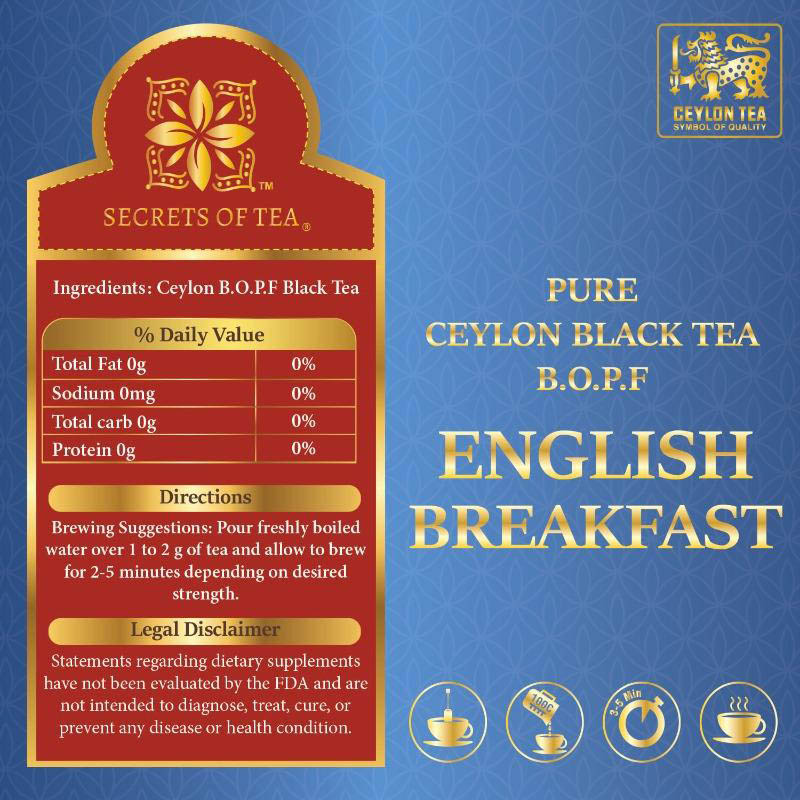 Secrets Of Tea - English Breakfast Loose Leaf Tea - 100G