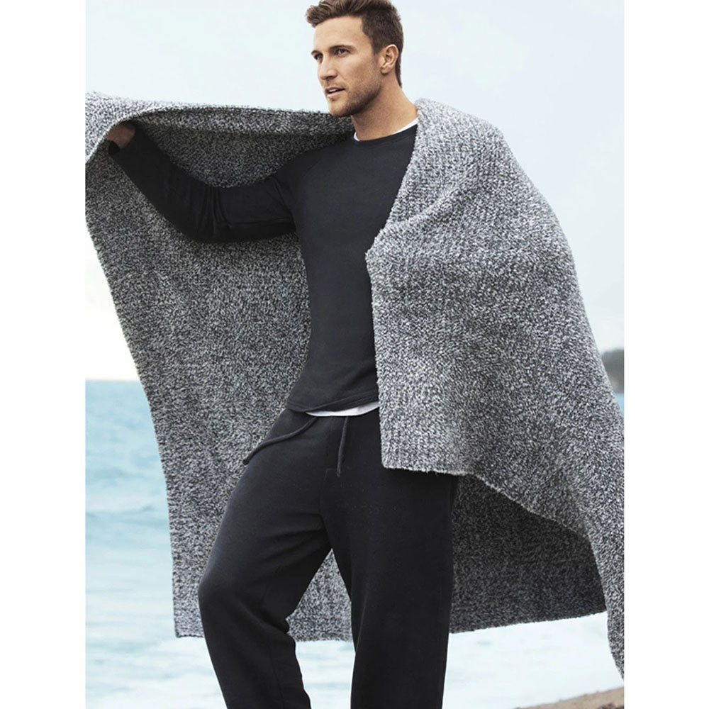 Barefoot Dreams - Cozychic Heathered Throw - Dove Gray-White