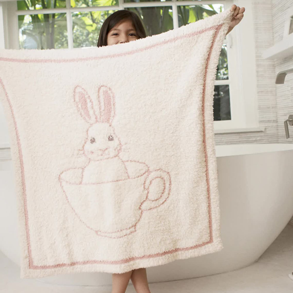 Barefoot Dreams - Cozychic Teacup Bunny Blanket Dusty Rose 