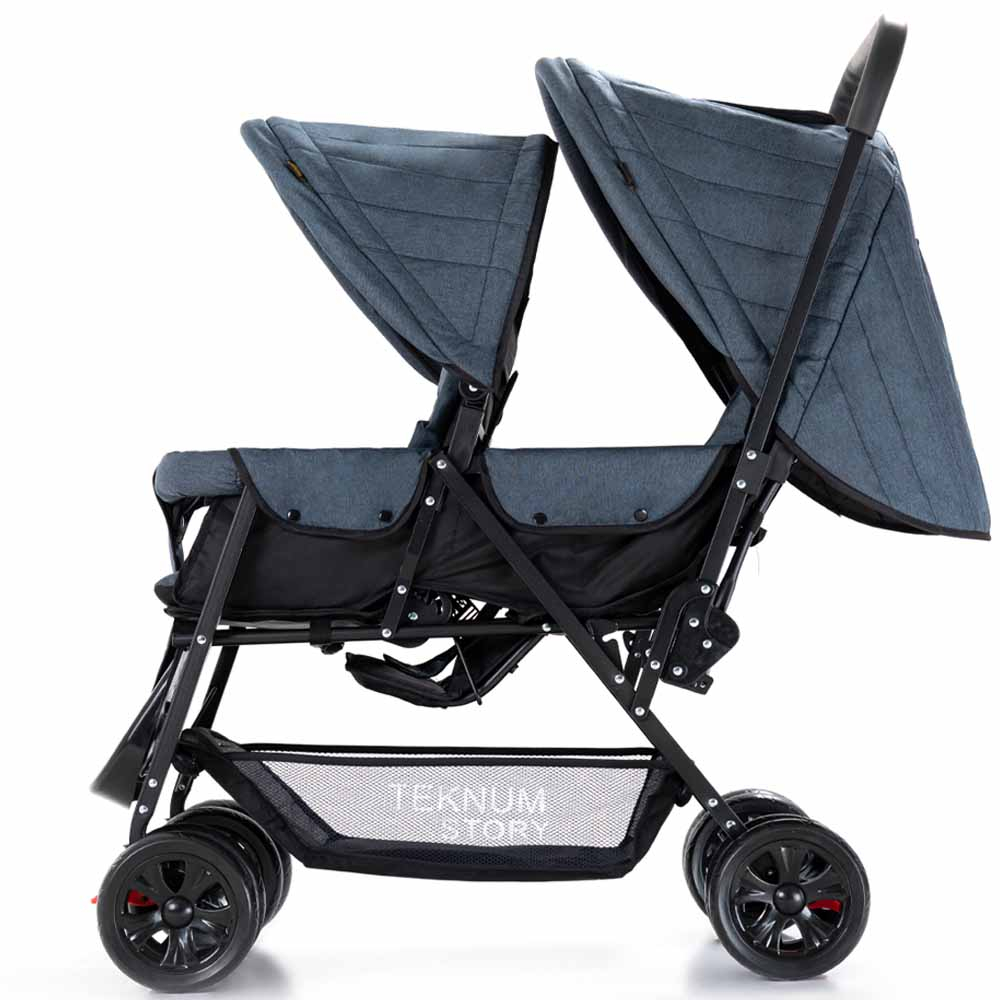 Teknum - Double Baby Stroller - Grey