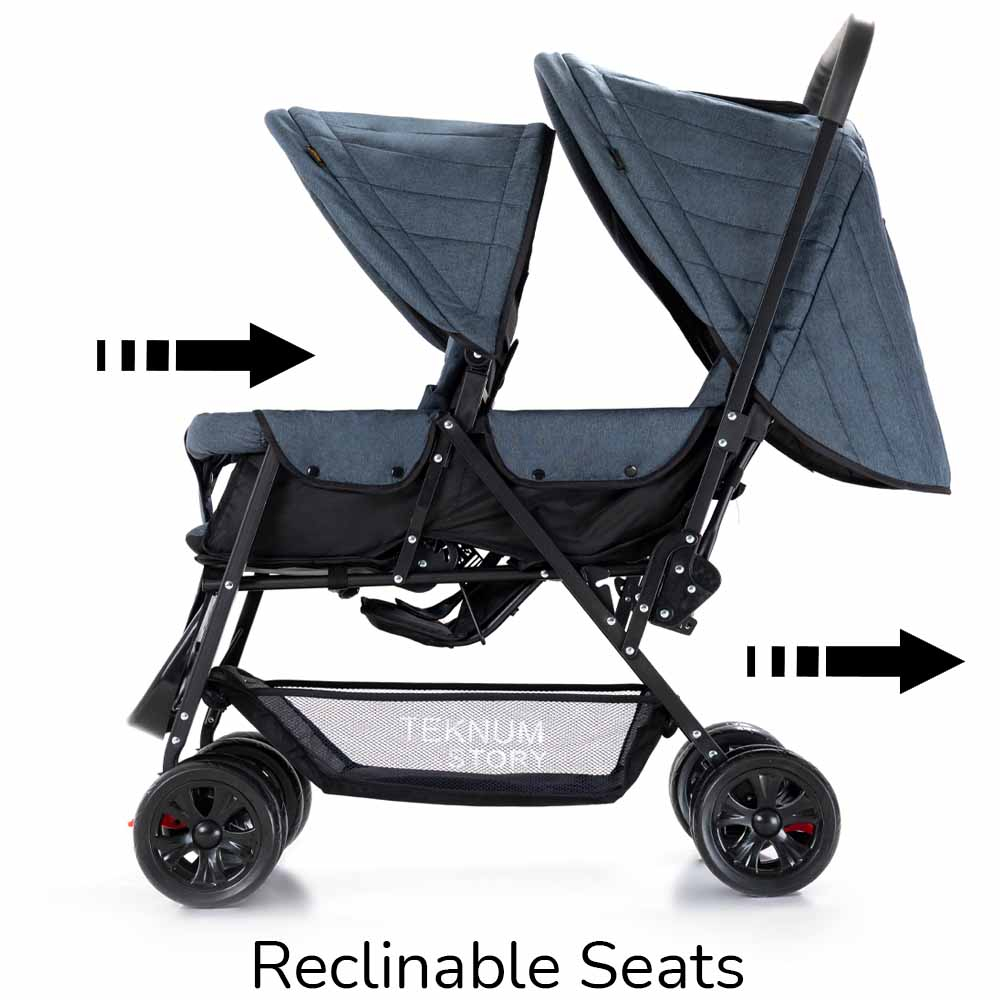 Teknum - Double Baby Stroller - Grey