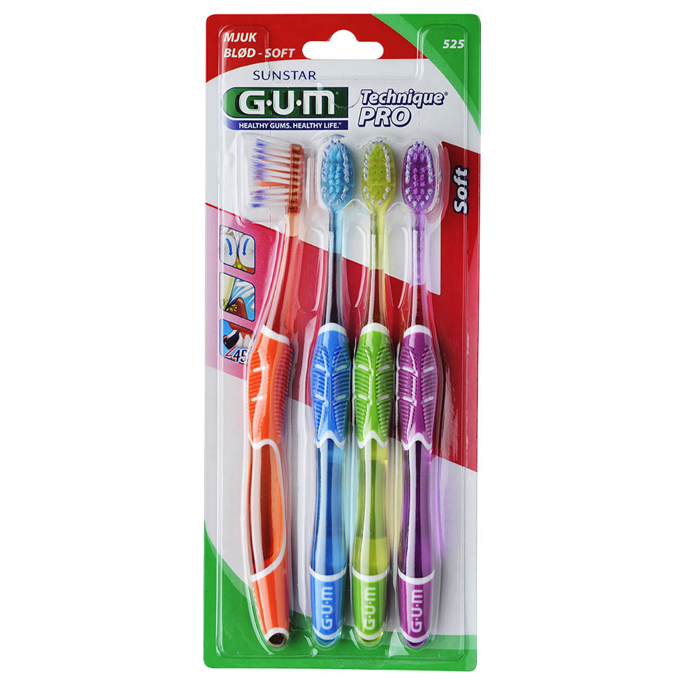 Gum - Technique Pro Soft Toothbrush - 4pcs