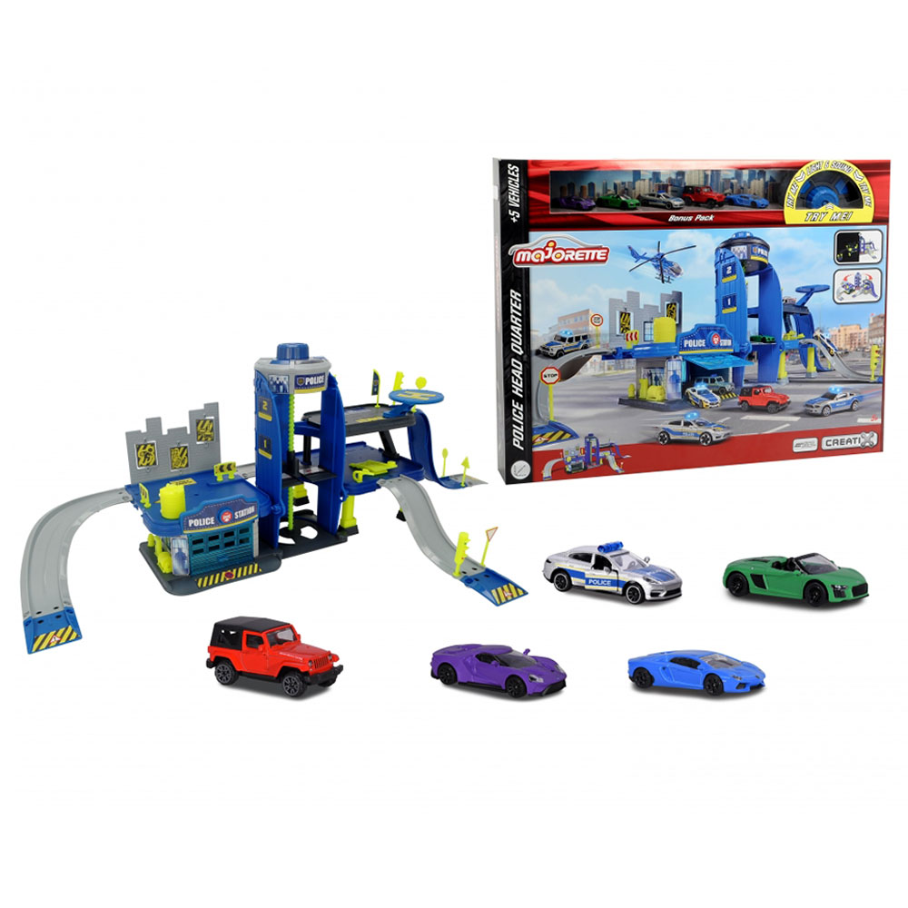 Majorette - Creatix Police Playset with 5 Vehicles