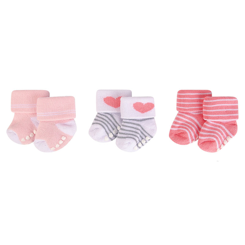 Hudson Childrenswear Heart Newborn Socks - Pack of 3