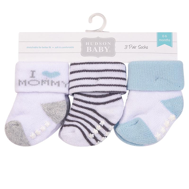 Hudson Childrenswear I Love Mom Baby Socks - Pack of 3