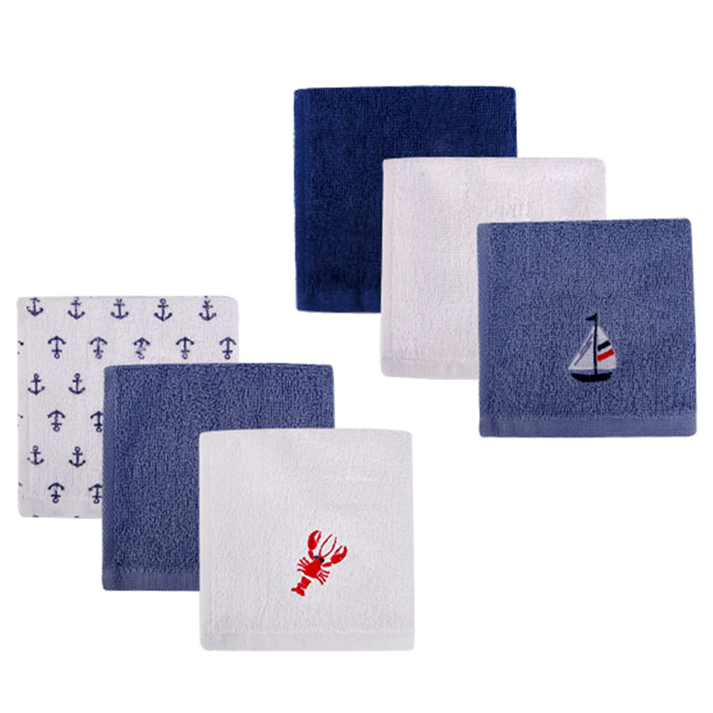 Hudson Childrenswear - Lobster Cotton Washcloth Pack of 6