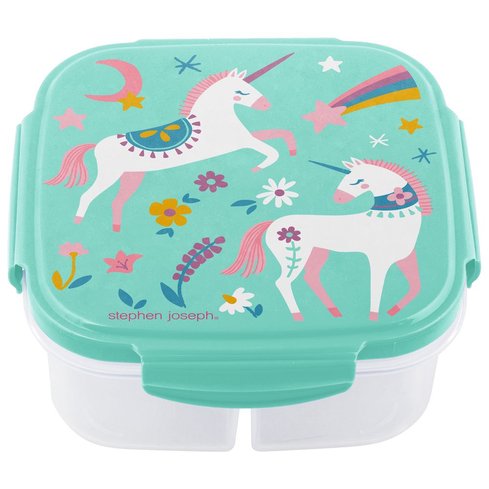 Stephen Joseph - 3 Compartments Snack Box With Ice Pack - Unicorn