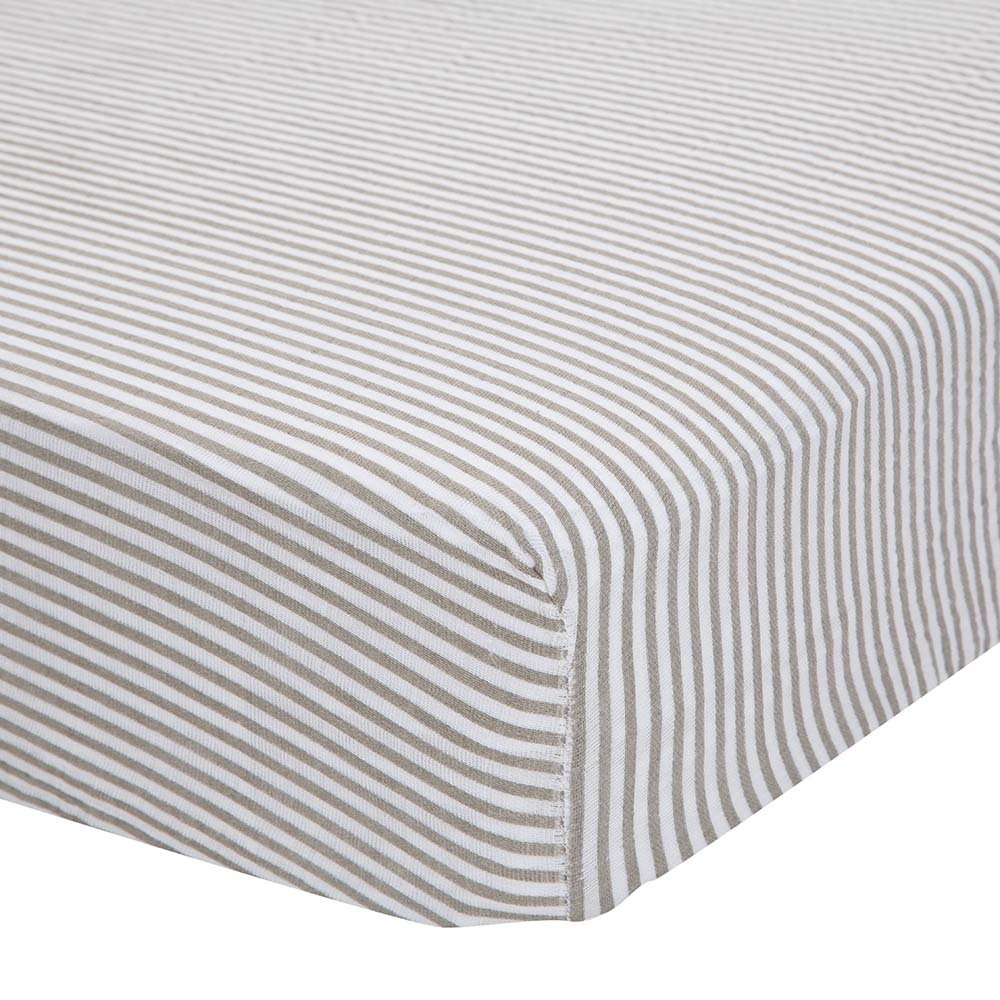Little Unicorn Cotton Muslin Crib Sheet - Grey Stripe