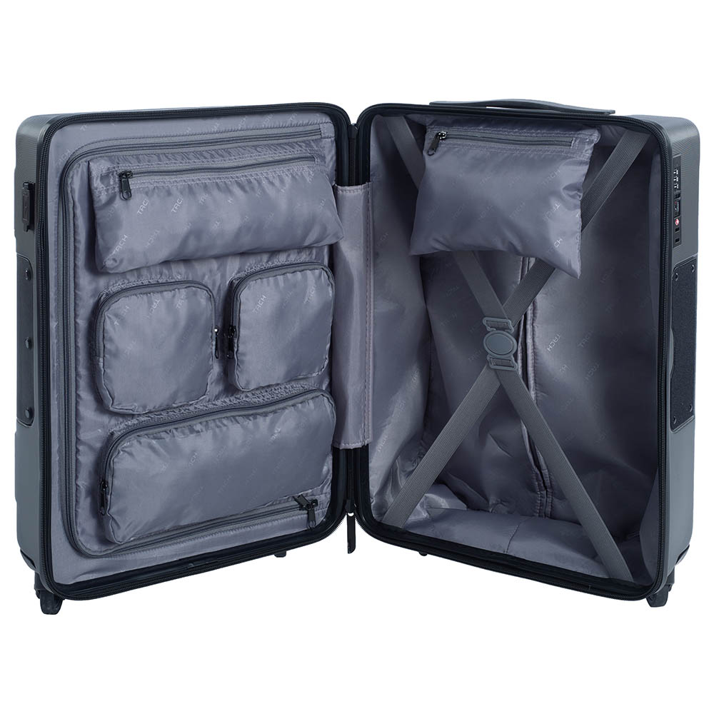 TACH - V3 Carry-On 22 Inch Luggage with Bottle Holder - Dark Grey