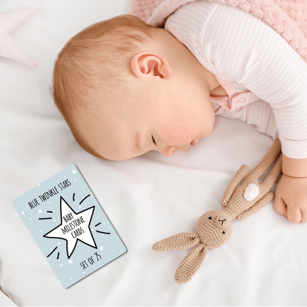 Twinkle And Giraffe - Blue Stars Baby Milestone Cards 25C