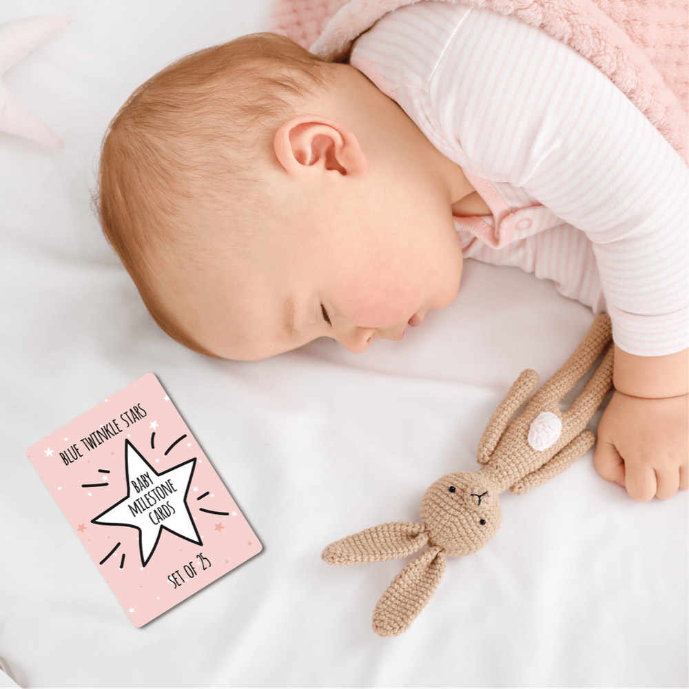 Twinkle And Giraffe - Pink Stars Baby Milestone Cards 25C