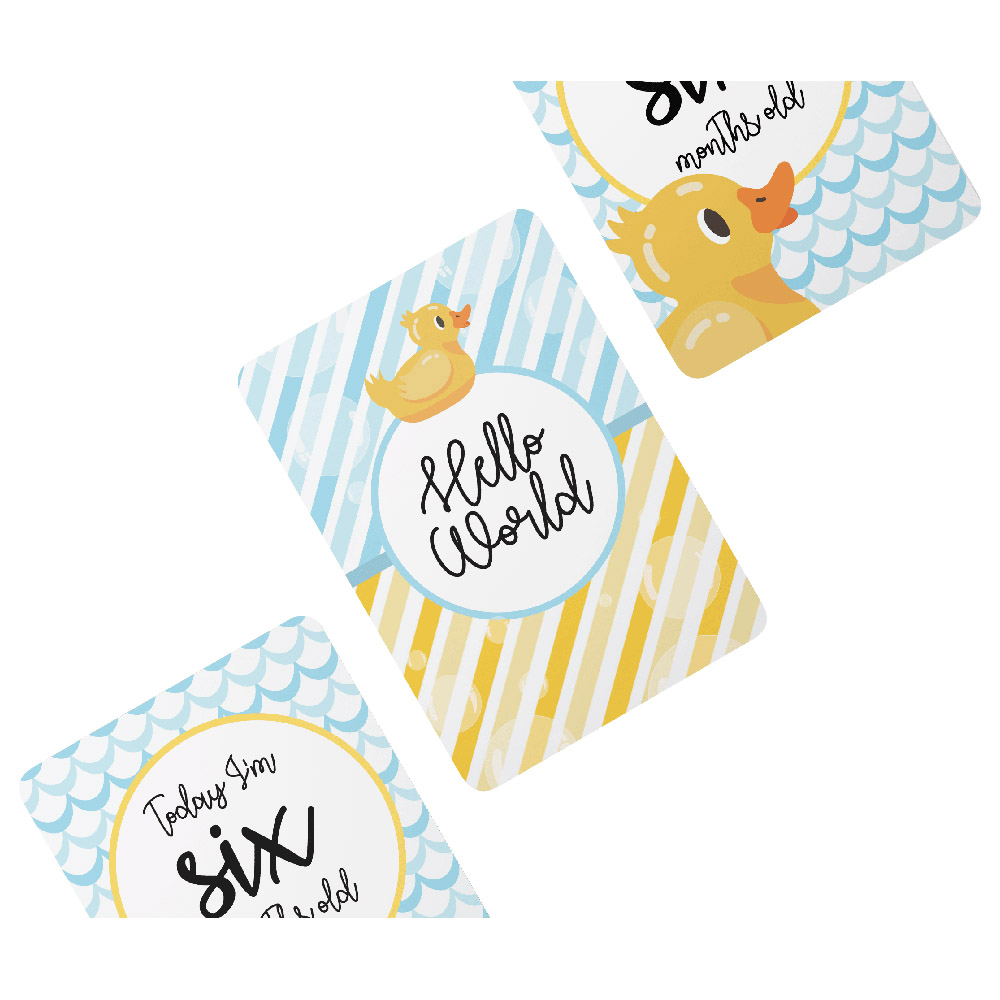 Twinkle & Giraffe Designs Rubber Ducky Baby Milestone Cards