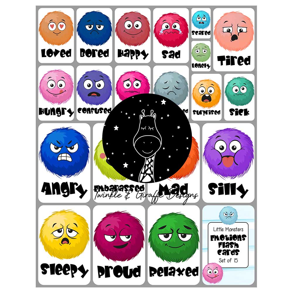 Twinkle And Giraffe Designs - Emotions Flashcards