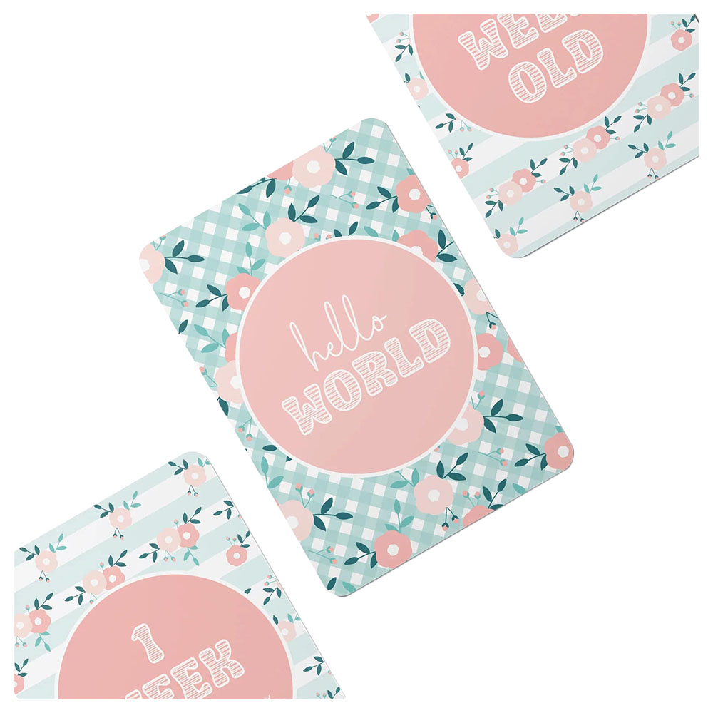 Twinkle and Giraffe Designs - Flowers Baby Milestone Cards - 25pc-Set