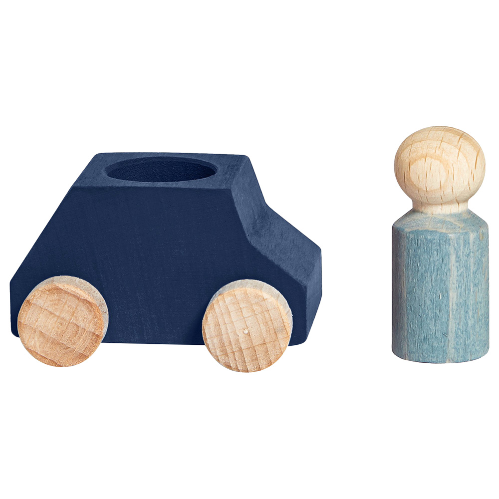 Lubulona - Blue Wooden Car with Figure