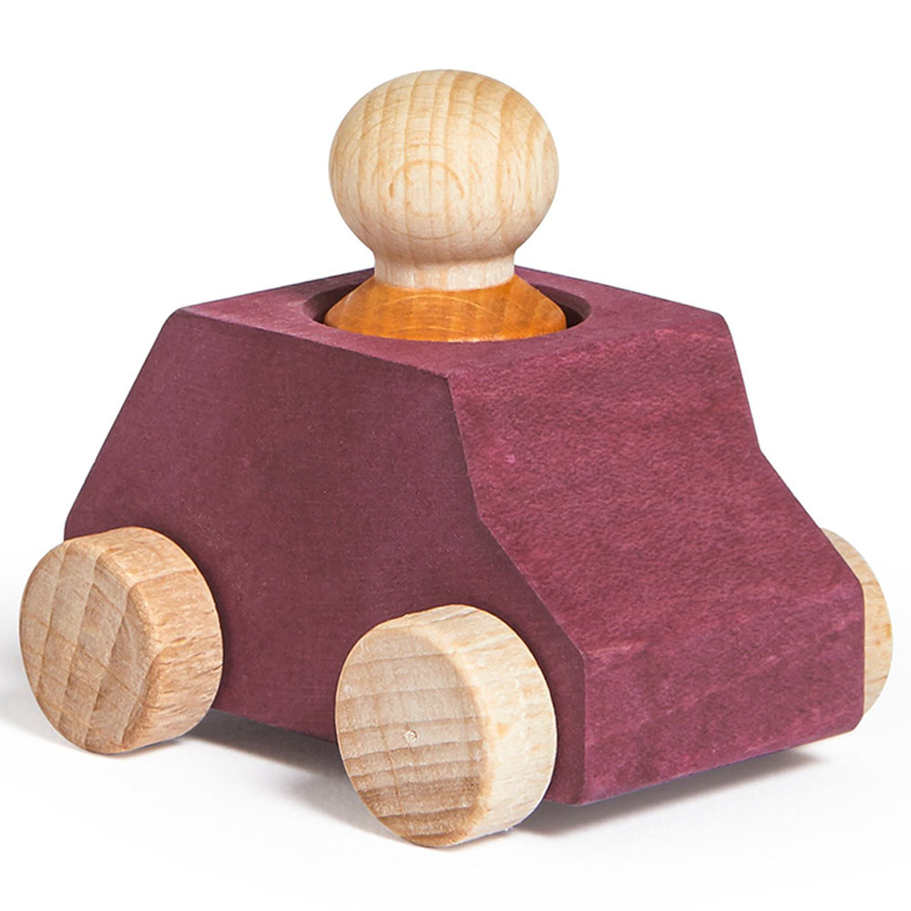 Lubulona - Plum Wooden Car with Figure