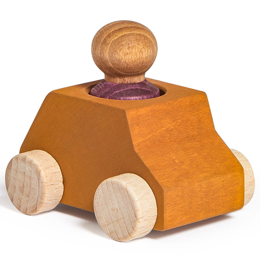 Lubulona - Ochre Wooden Car with Figure