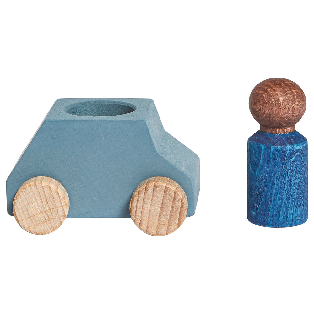 Lubulona - Grey Wooden Car with Figure