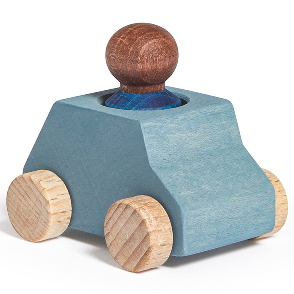 Lubulona - Grey Wooden Car with Figure
