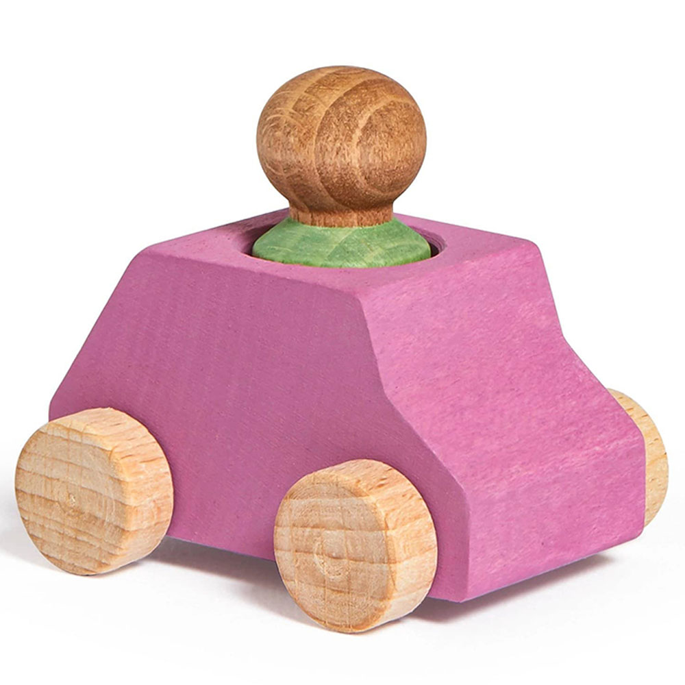 Lubulona - Pink Wooden Car with Figure