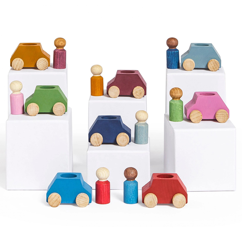 Lubulona - Pink Wooden Car with Figure