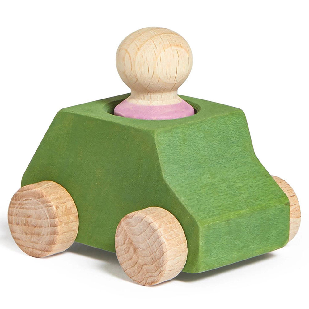 Lubulona - Green Wooden Car with Figure