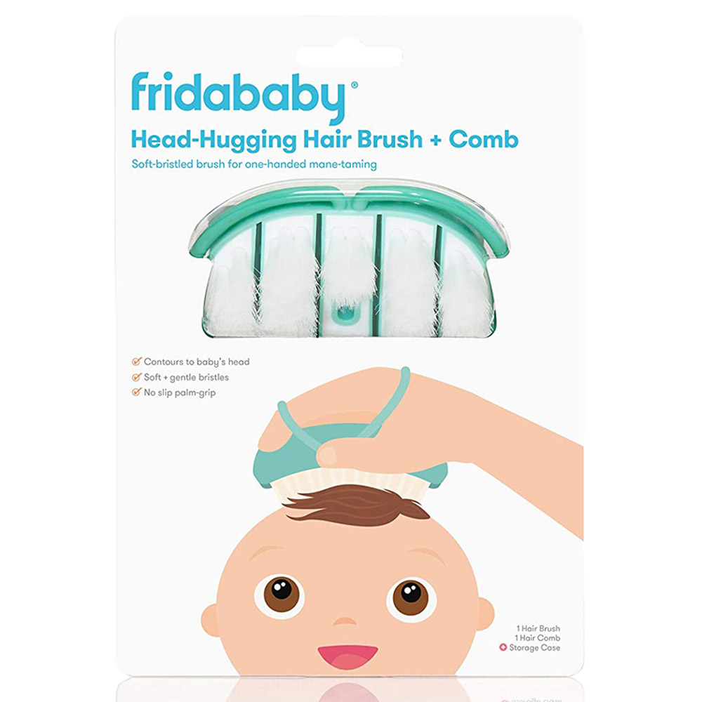 Fridababy - Head-Hugging Baby Hairbrush & Comb Set - Soft Bristles