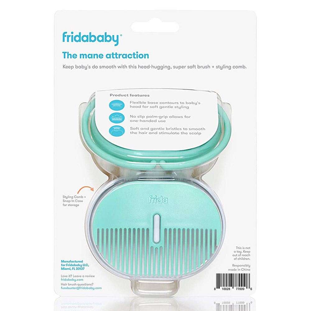 Fridababy - Head-Hugging Baby Hairbrush & Comb Set - Soft Bristles