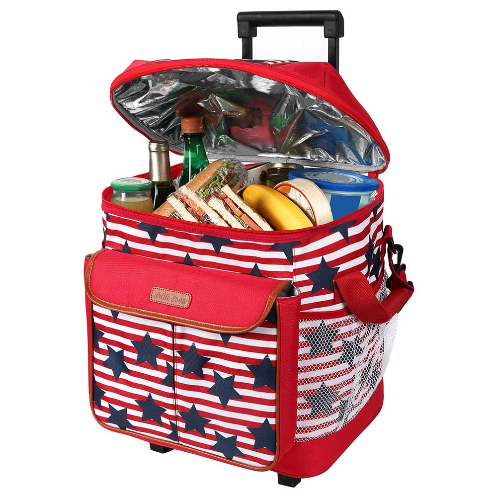 Arctic Zone - Insulated Rolling Tote - Red