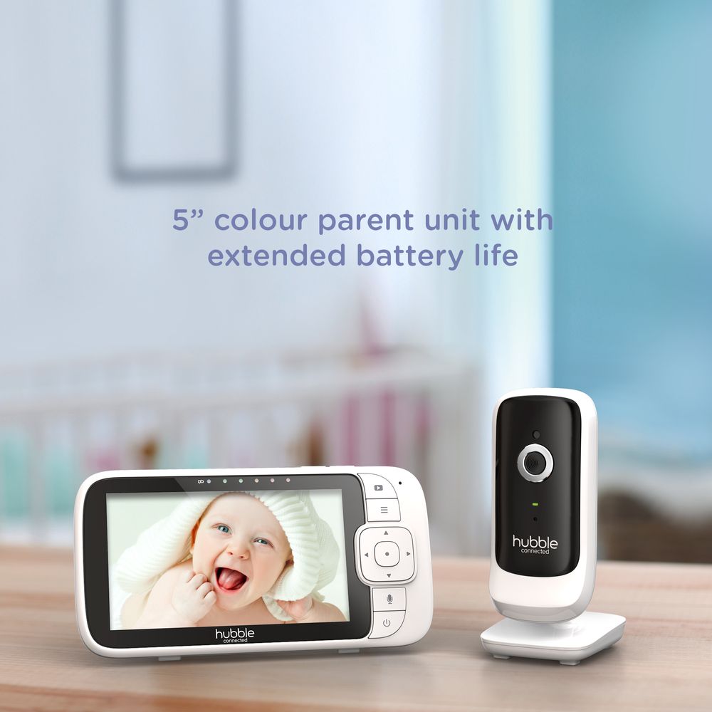 Hubble Connected Nursery View Twin Cameras Video Baby Monitor - White
