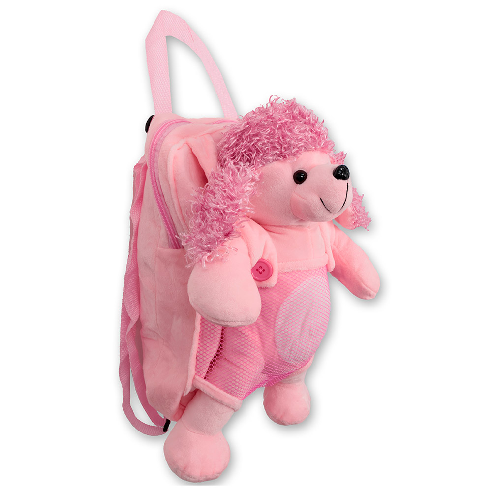 Cuddles - Poodle Pinky Plush Backpack - 14-Inch/36cm